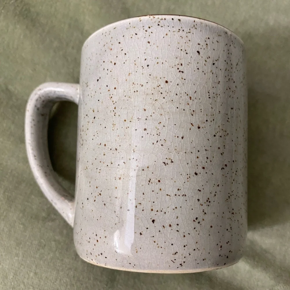 Vintage Remember when coffee mug tea cup brown speckled Made in Japan UBM